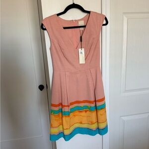 Anthropologie Pink and Multicolor Mini Dress